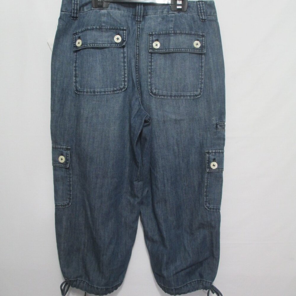 NWT Talbots Jean Cargo Capris Women Size 8 Vintage Y2K - Picture 2 of 7